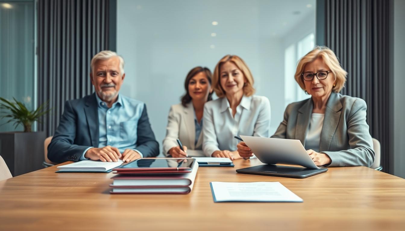 Family elder care planning discussion